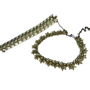Vintage signed Coro Parure Necklace Bracelet Set rare collectible
